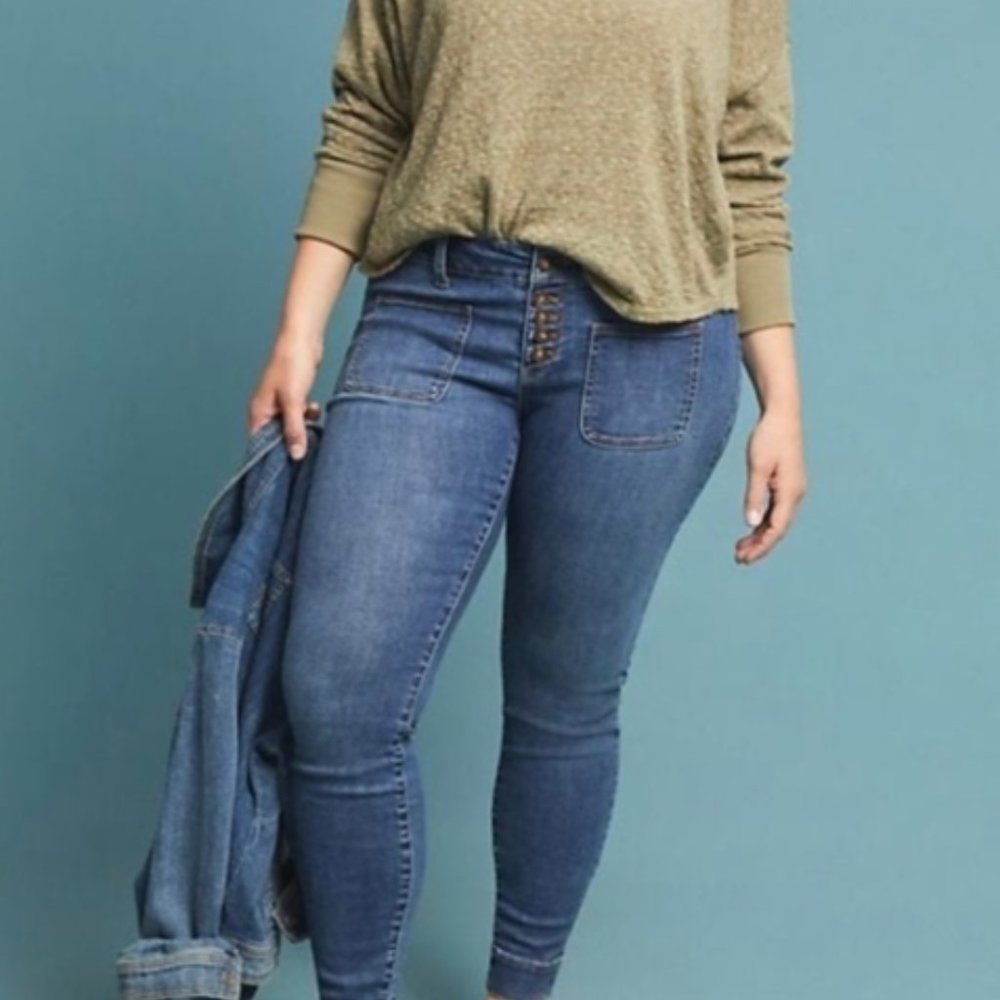 Anthro Pilcro High Rise Denim Leggings Size 18W